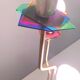 Brass, varnished metal and plexiglas floor lamp "alberelli" by c. la gaipa, 2020