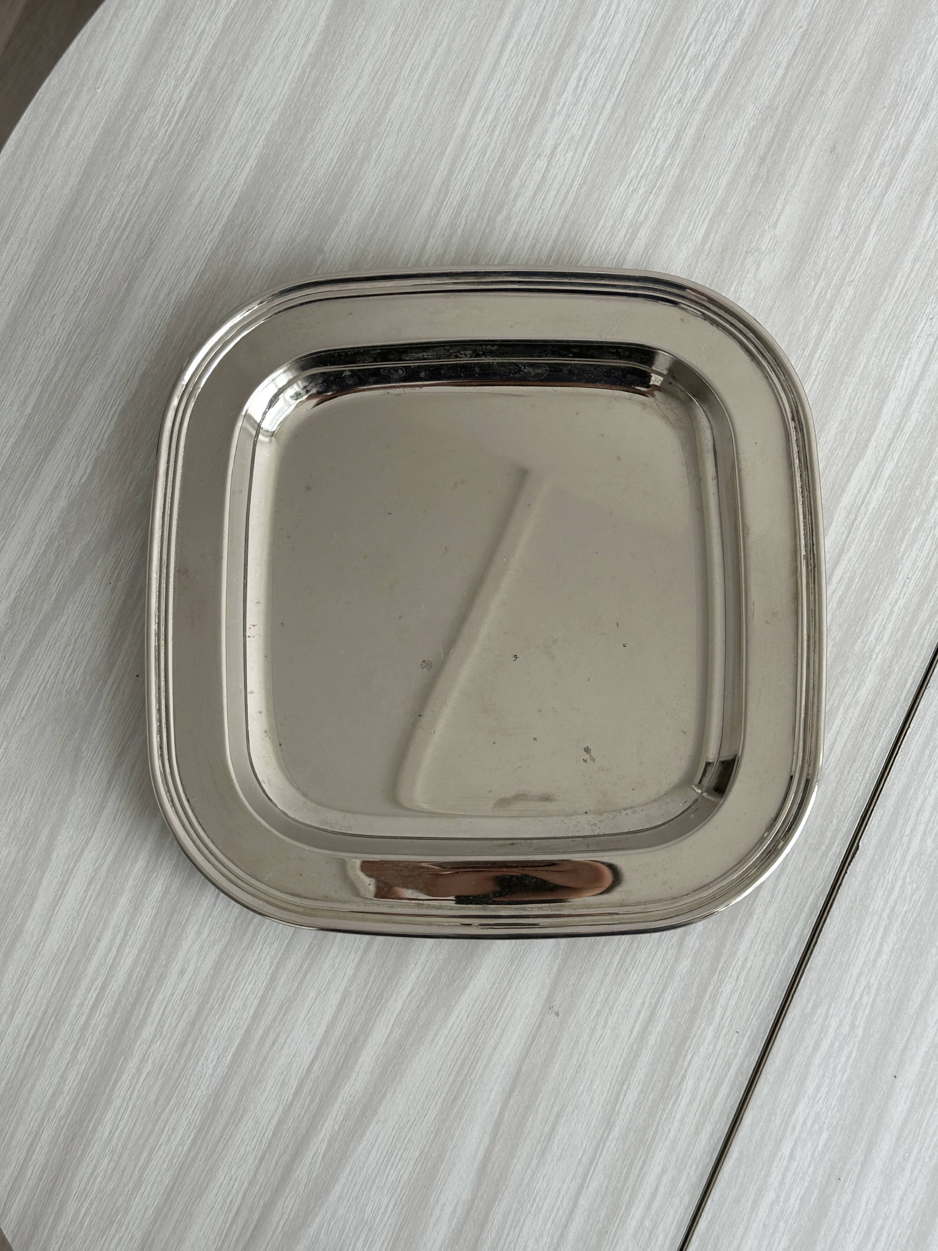Vintage square metal tray