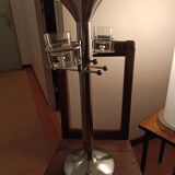 chrome standing ashtray with glass holder 1930 design by Boris Lacroix