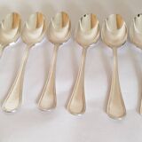 Dessert spoons, silver teaspoons