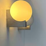 Pair of vintage wall lights, metal and opaline, France 1970