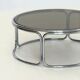 Space Age Coffee Table with Smoked Glass and Chrome