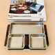 Service of Scandinavian dishes in stainless steel and teak 1970
