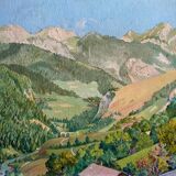 HSP painting "Drance Valley Haute Savoie Saint Jean D'Aleph" signed Molière