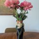 Art Nouveau vase in glazed ceramic, floral decoration, Gouda type, circa