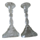 Pair of glass candle holders