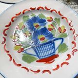2 assiettes st clement luneville xixème  motif fleuris