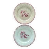 2 assiette a dessert Terre de Fer Gien Modele Chantecler Rouge Coq