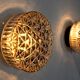 Pair of peris andreu wall lamps, purple cut glass, spain, 1970