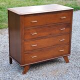 Vintage oak chest of drawers from the 50s with 4 drawers and compass feet