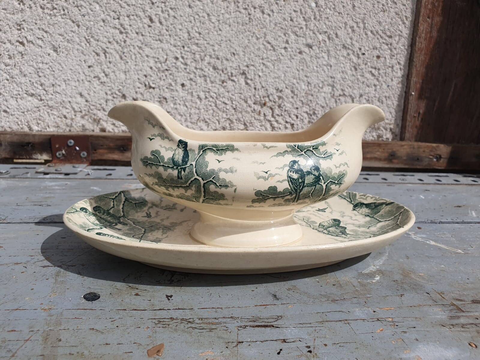 Snow gravy boat sarreguemines u& cie