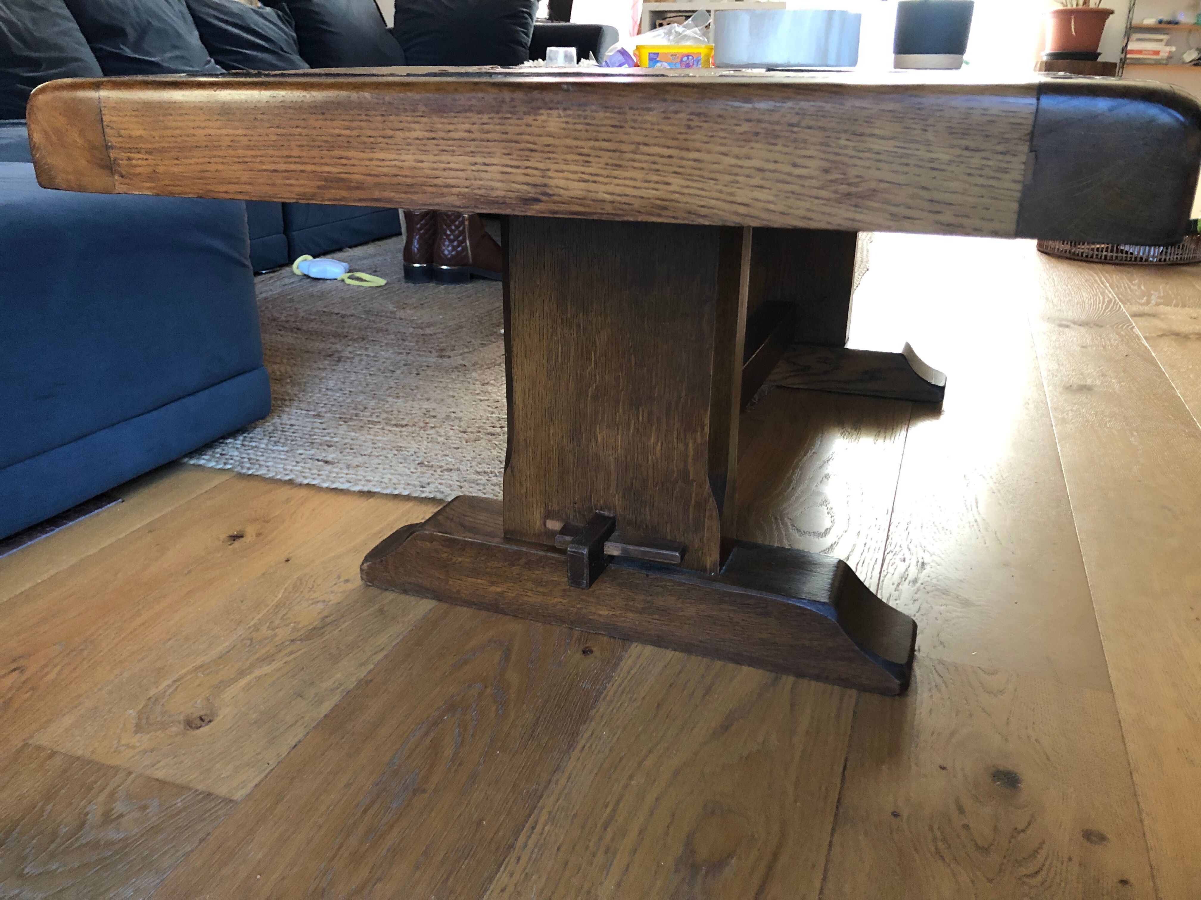 Solid oak coffee table P. Garnier