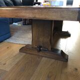 Solid oak coffee table P. Garnier