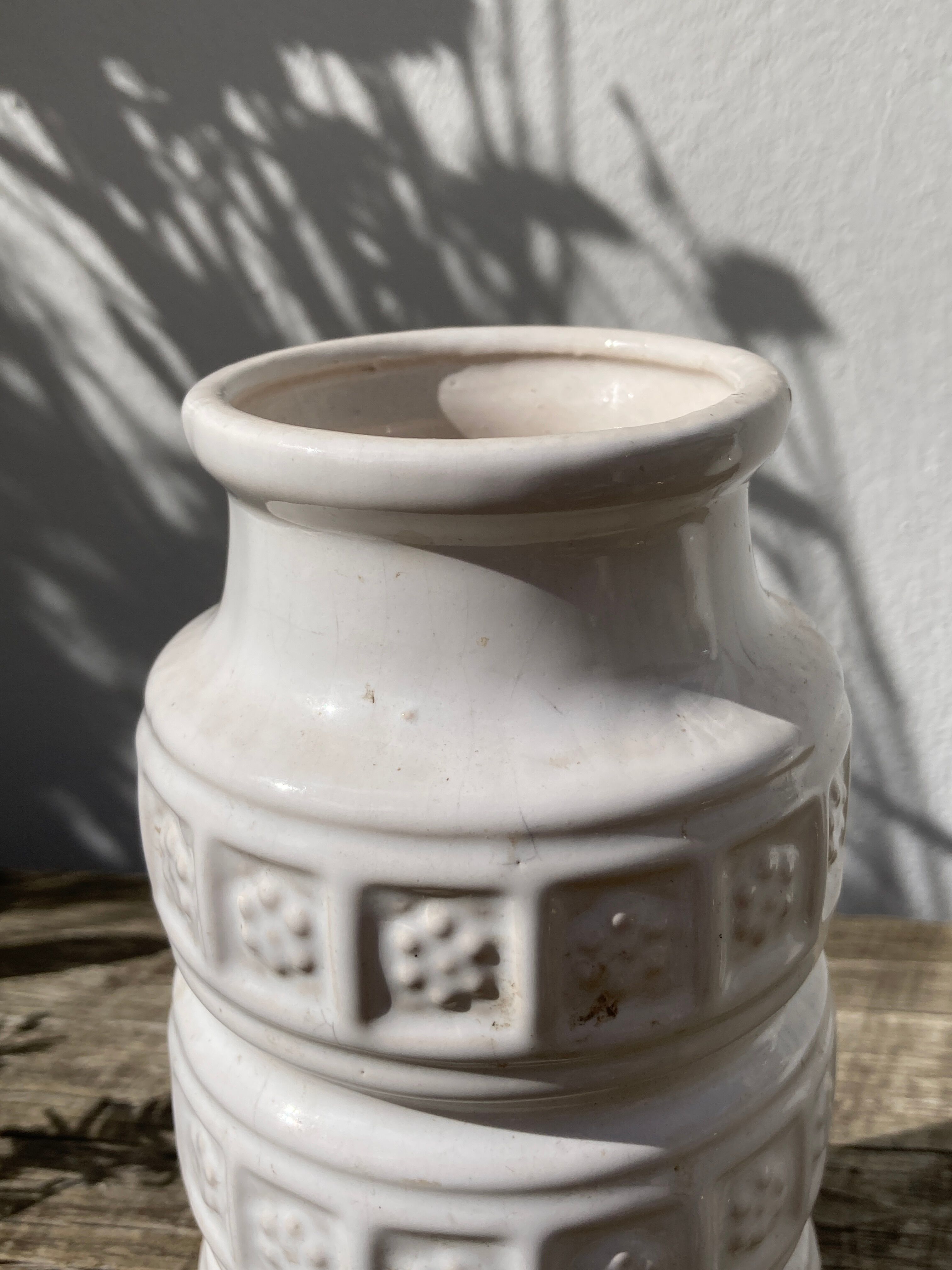 German white ceramic vase 1970 scheurich keramik white