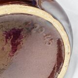 Vase West Germany brown with geometric relief from the 1970s.