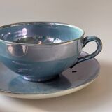 Iridescent fine porcelain teacups