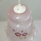 Pink glass suspension tulip shape / vintage
