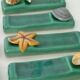 12 portes couteaux en céramique poisson crustacés vintage