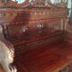 Gothic church bench with chest in carved oak