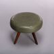 Vintage danish green leather stool, 1960s