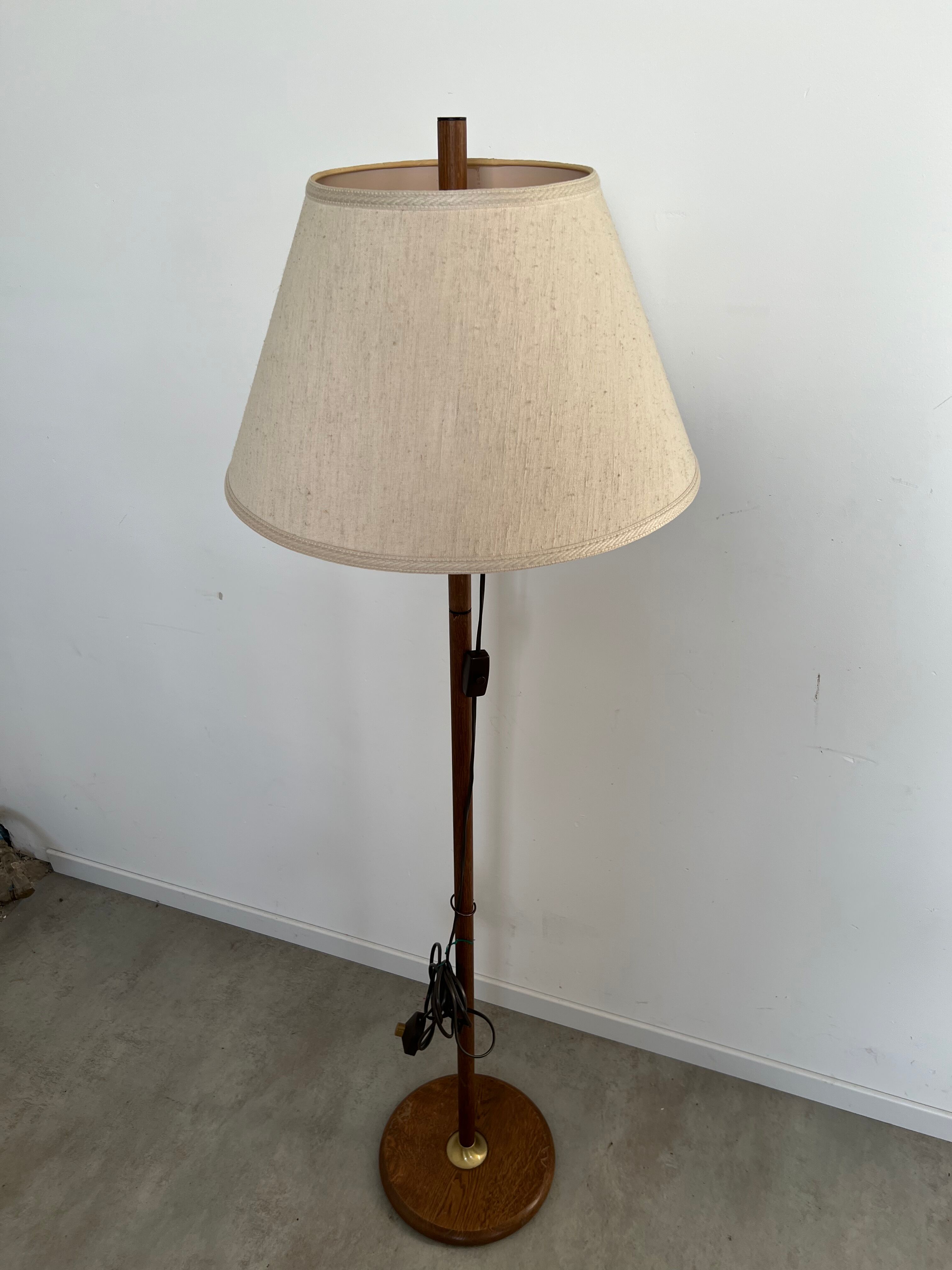 2 old adjustable floor lamps temde design in vintage scandinavian solid teak