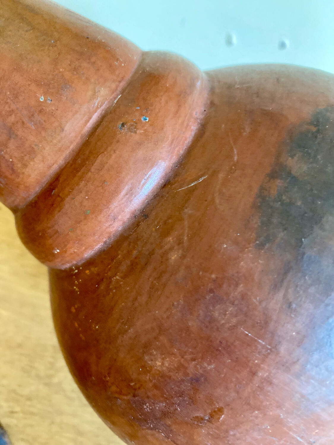 Handmade terracotta sake bottle vase