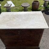 Commode Louis-Philippe  XIXᵉ, dessus marbre blanc