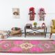 Pink Brown Vintage Runner Rug 94x299Cm