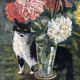 Tableau 1932 "le chat aux dahlias"