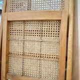 Folding wooden and cane chair