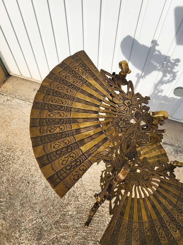 3-tier bronze napoleon iii pedestal table plant holder from the 19th century