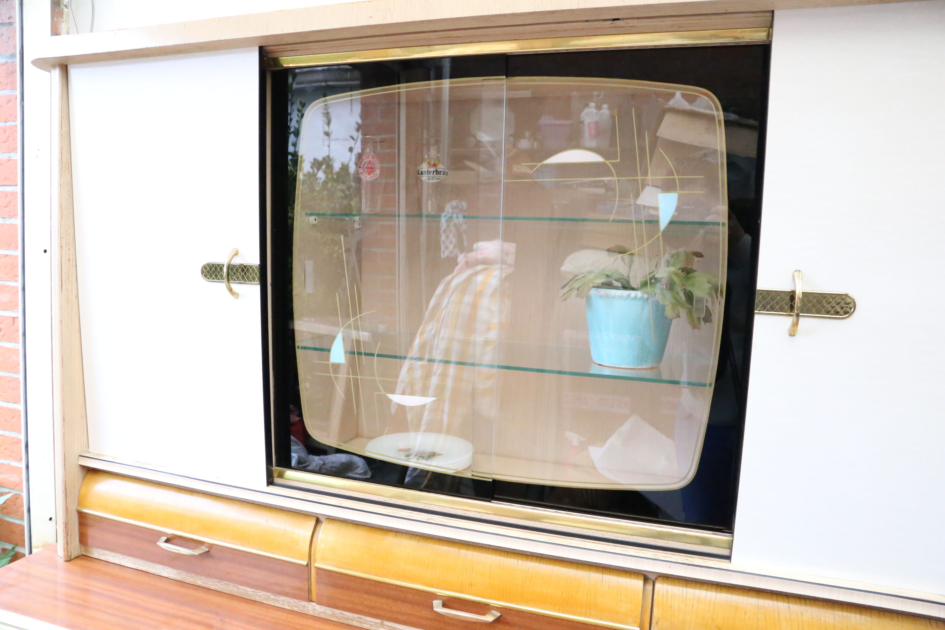 Buffet vintage, bois et formica, 1950