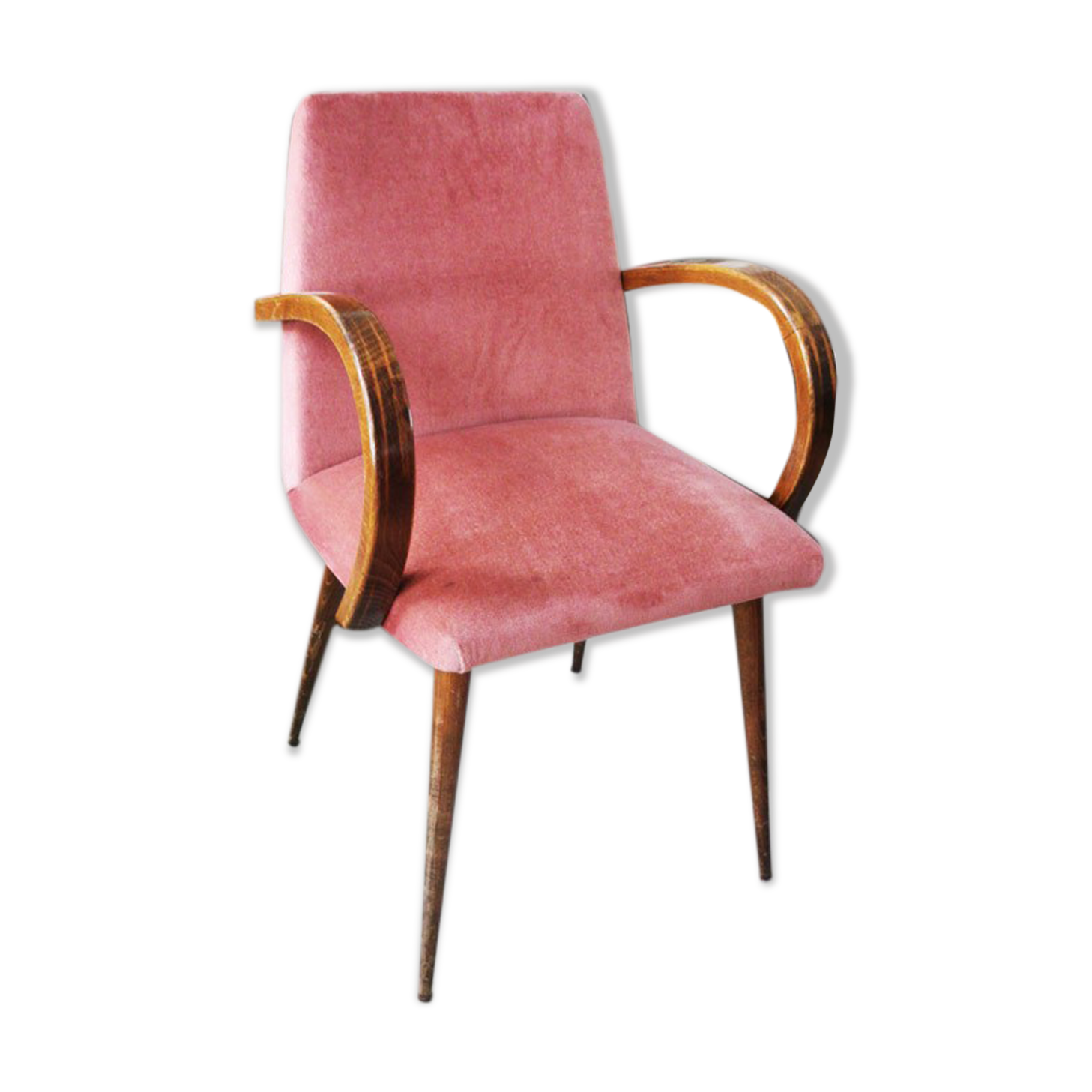 Pink velvet bridge chair