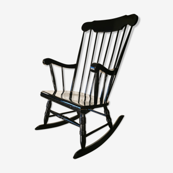 Rocking chair year 60, black wood