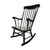 Rocking chair année 60, bois noir