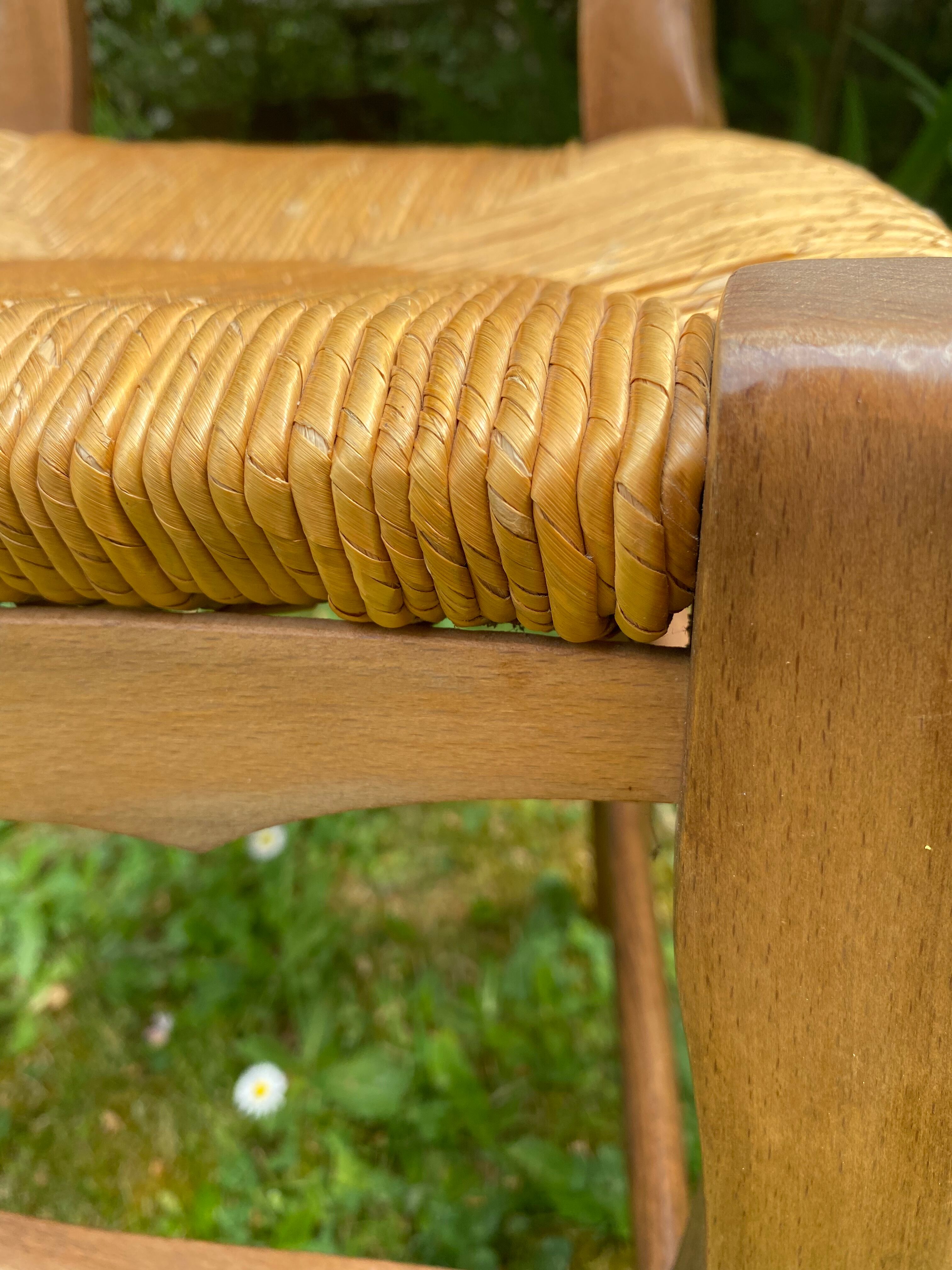 Deux chaises paillées création artisanale années 80