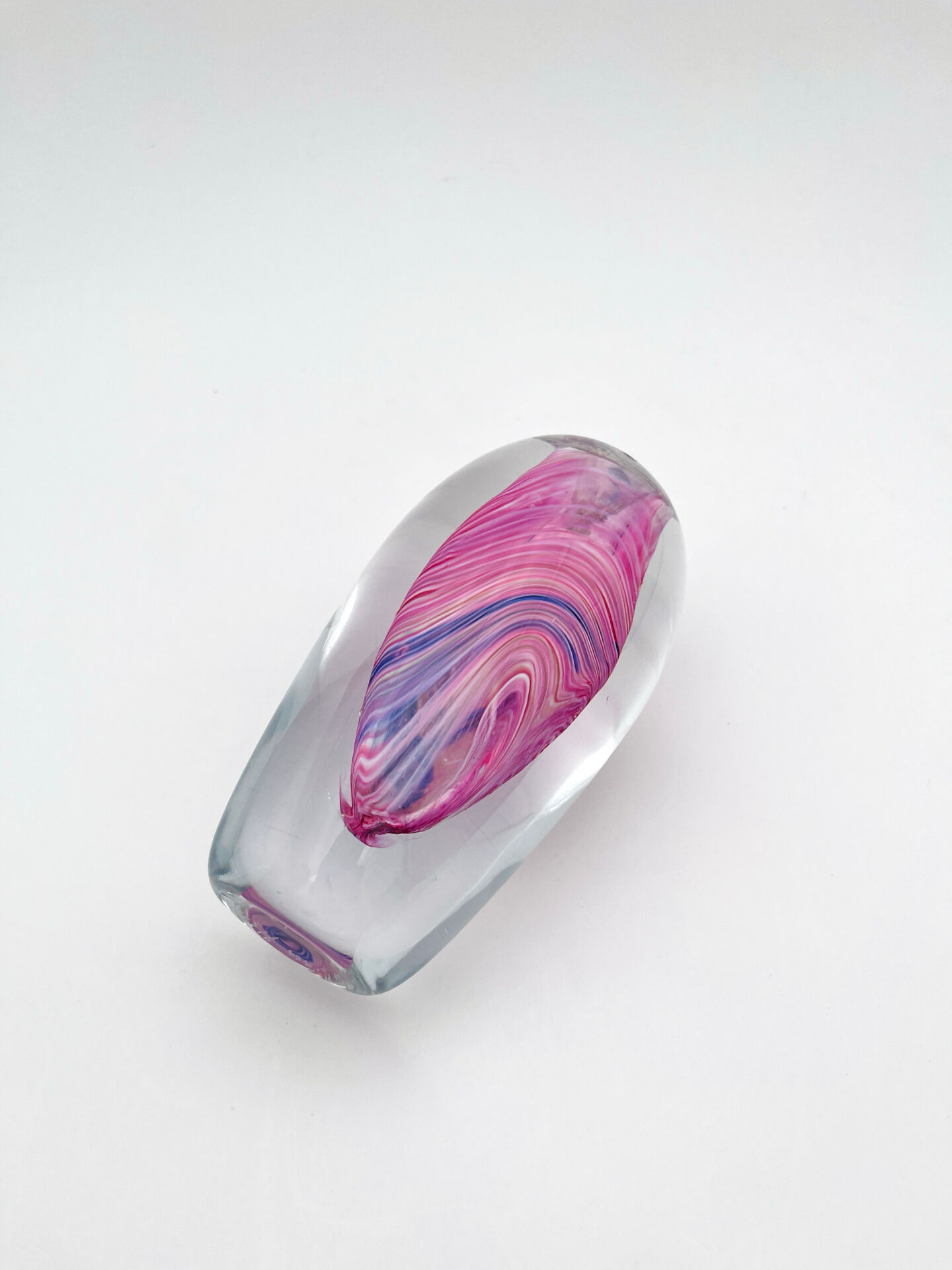 Vase Art Glass Signed B. Dubourg Limited Edition Blown Glass Sommerso