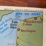 School geographical map of the reliefs of France