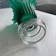 Vintage glass flower candle holder – green and transparent – large lantern