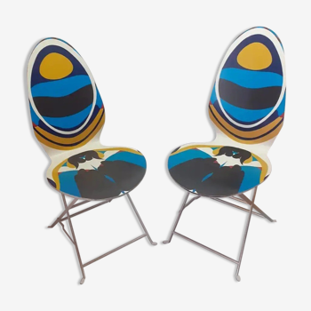 Paire de chaises Haute couture Christian Lacroix