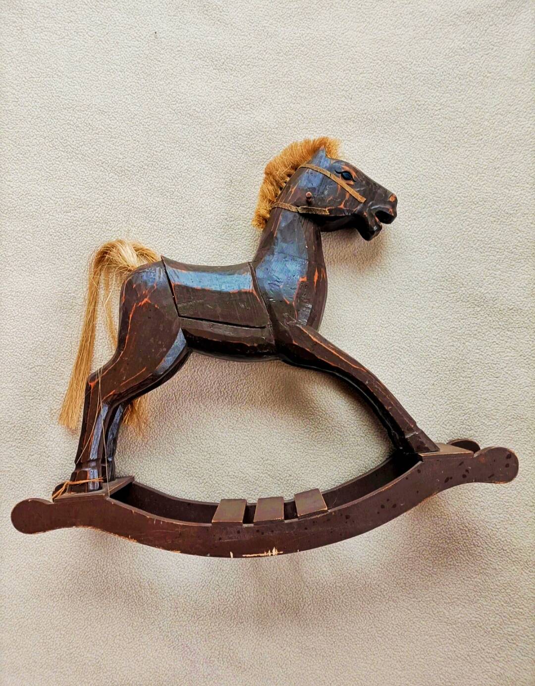 Retro wooden rocking horse