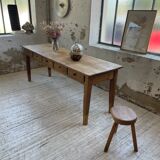 Farmhouse table pine multi-drawers