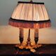 bronze bouillotte lamp with 2 lights and fabric shade