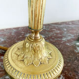 Glass and brass table lamp
