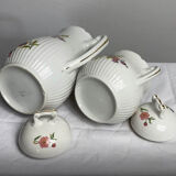 Antique porcelain teapot and sugar bowl