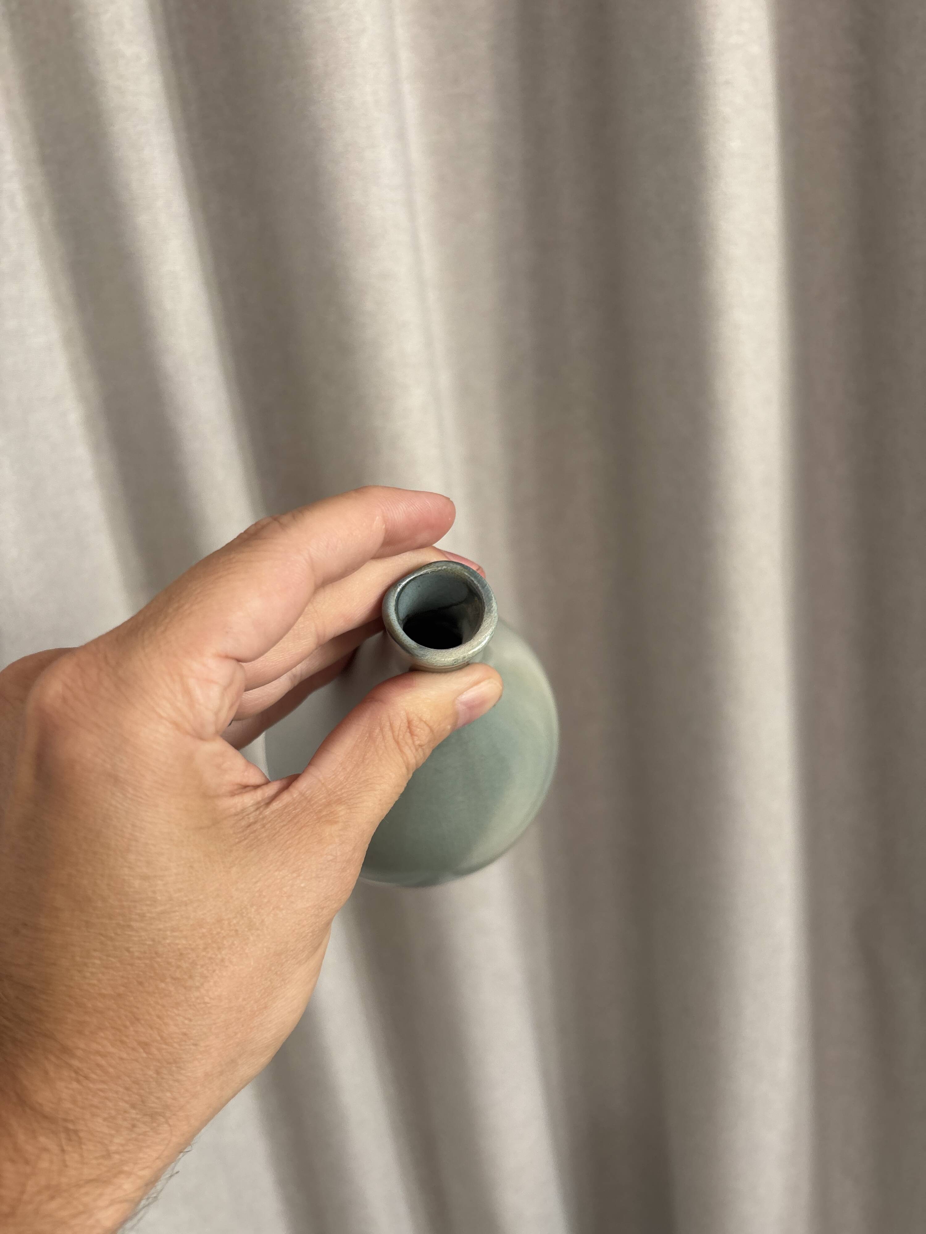 Small vintage vase in glazed ceramic