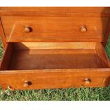 Mahogany and marble chest of drawers or chiffonier