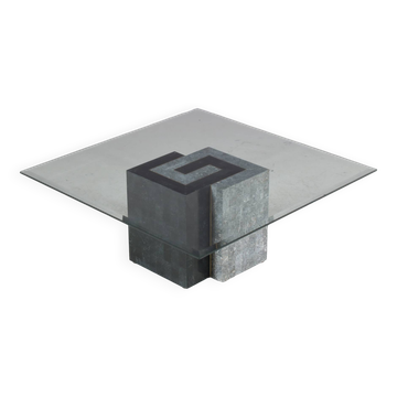 1980s Tessellated stone coffee table by Maitland-Smith, USA