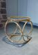 Table basse en rotin, bambou et verre, Design Space Age Vintage