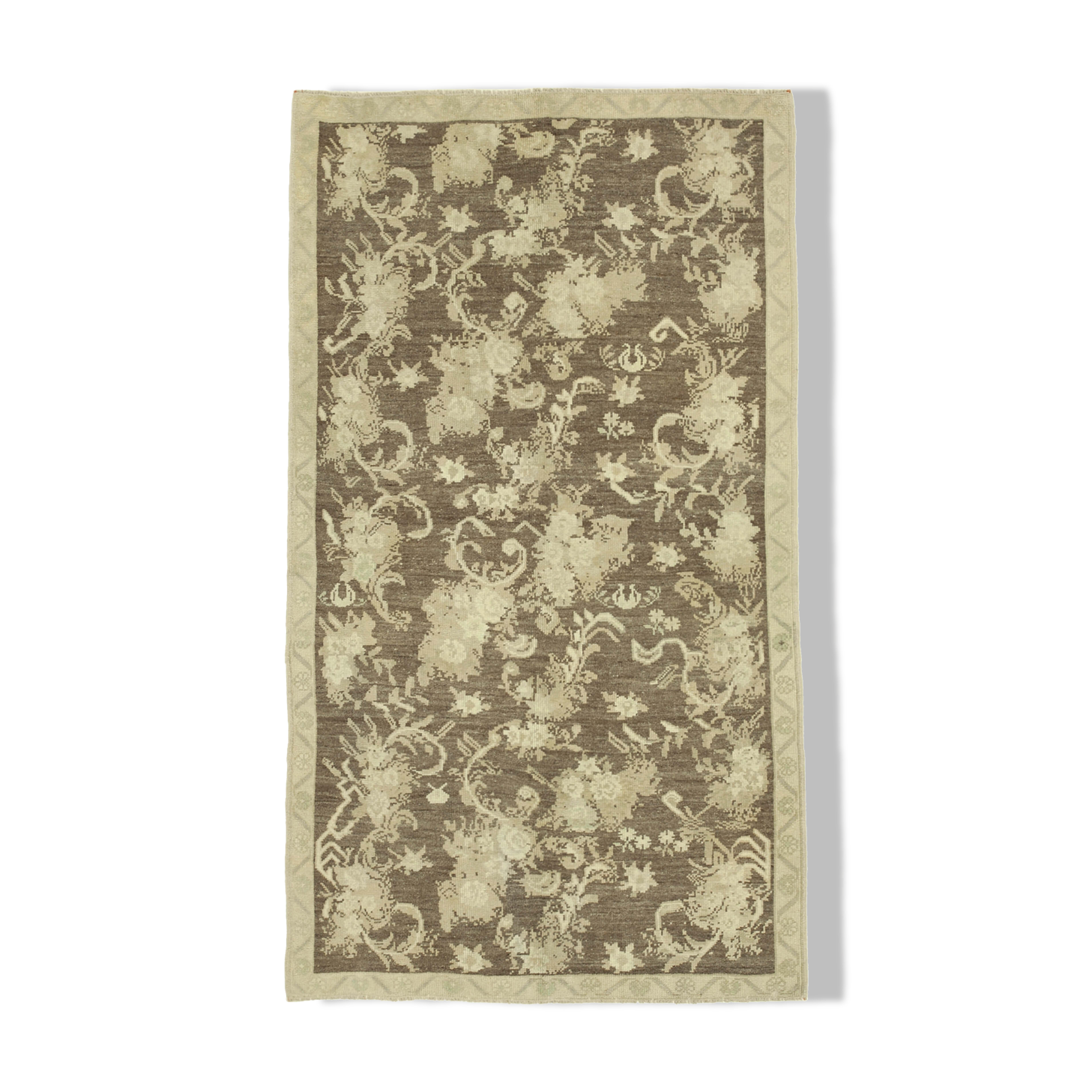 1970s Handwoven One-of-a-Kind Anatolian Beige Rug 133 cm x 245 cm